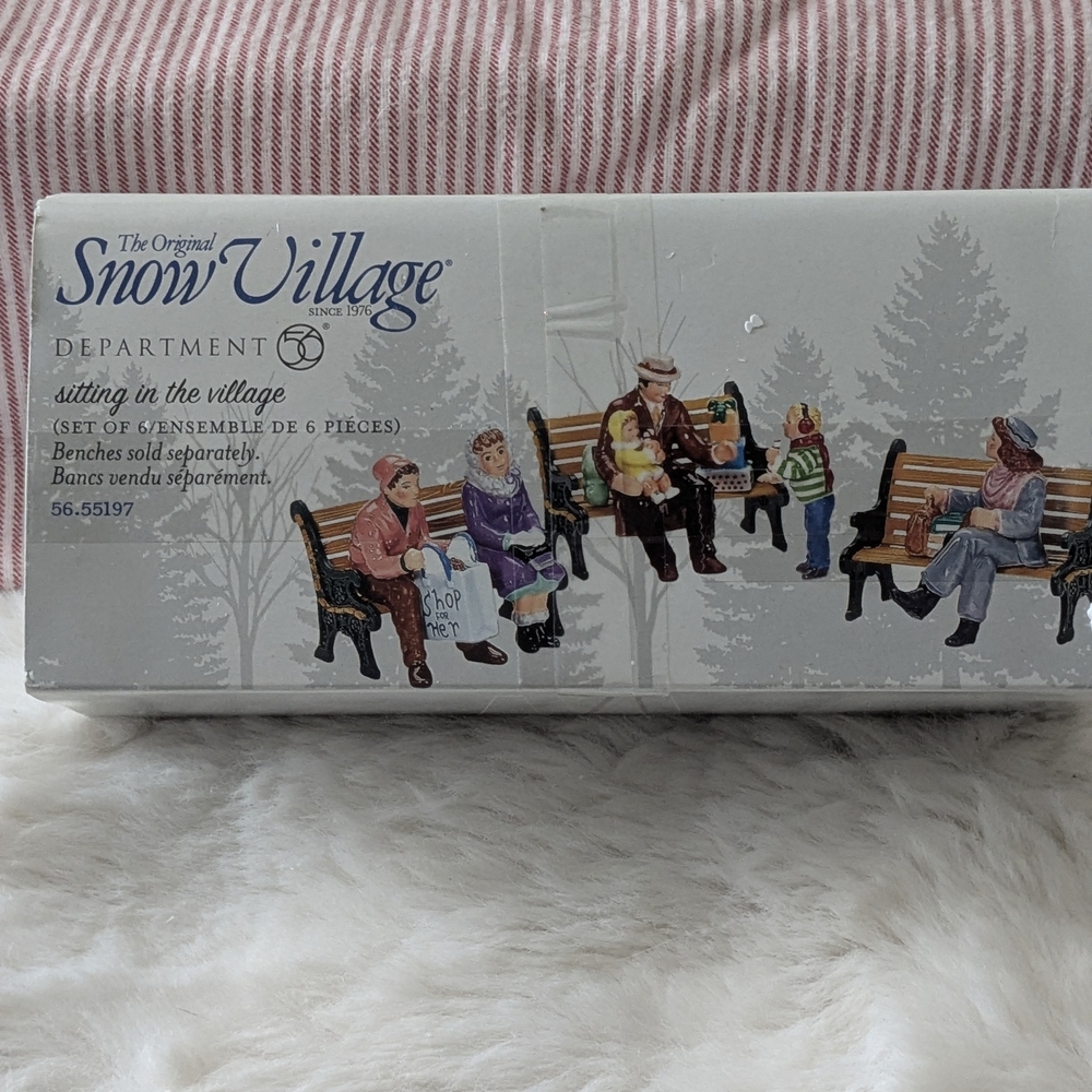 Department 56 Snow Village Sitting in the Village Set